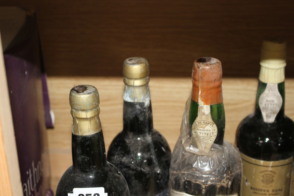 Three bottles of Reserva Bual medium sweet Madeira, two bottles of Verdelho Solera Madeira and a single of Cossarts Madeira